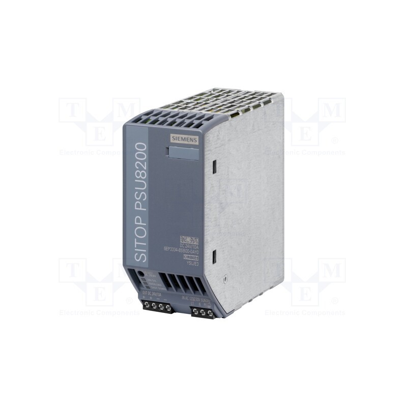 1 pcs x SIEMENS - 6EP3334-8SB00-0AY0 - Power supply: switched-mode, for DIN rail, 240W, 24VDC, 10A, IP20