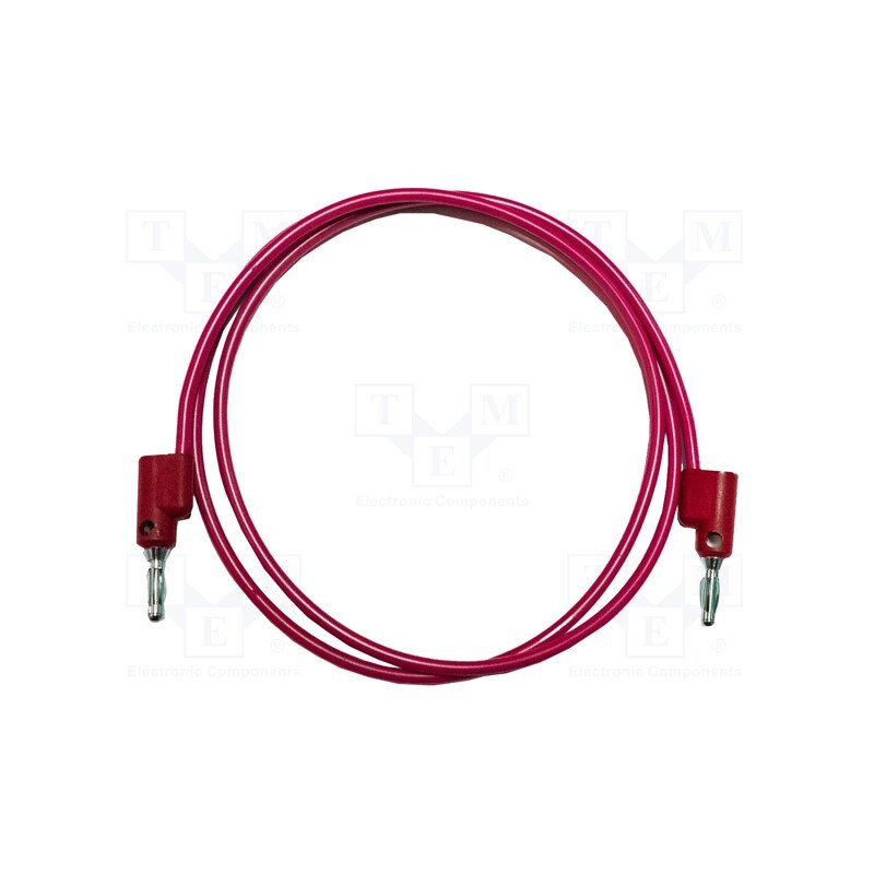 1 pcs x MUELLER ELECTRIC - BU-PB18-2 - Test lead, 15A, banana plug 4mm,both sides, Urated: 1kV, red