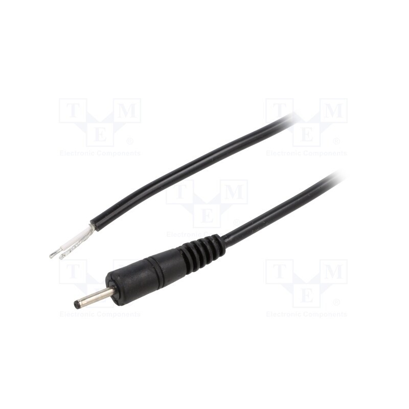 1 pcs x WEST POL - P07-TT-C050-150BK - Cable, 1x0.5mm2, wires,DC 2,35/0,7 plug, straight, black, 1.5m