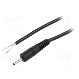1 pcs x WEST POL - P07-TT-C050-050BK - Cable, 1x0.5mm2, wires,DC 2,35/0,7 plug, straight, black, 0.5m