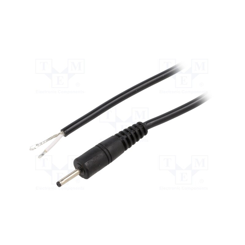 1 pcs x WEST POL - P07-TT-C050-050BK - Cable, 1x0.5mm2, wires,DC 2,35/0,7 plug, straight, black, 0.5m