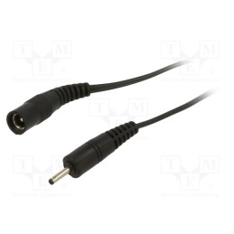 1 pcs x WEST POL - P07-C21-T050-050BK - Cable, 2x0.5mm2, DC 2,35/0,7 plug,DC 5,5/2,1 socket, straight