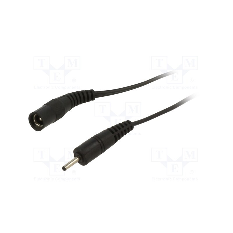 1 pcs x WEST POL - P07-C21-T050-050BK - Cable, 2x0.5mm2, DC 2,35/0,7 plug,DC 5,5/2,1 socket, straight