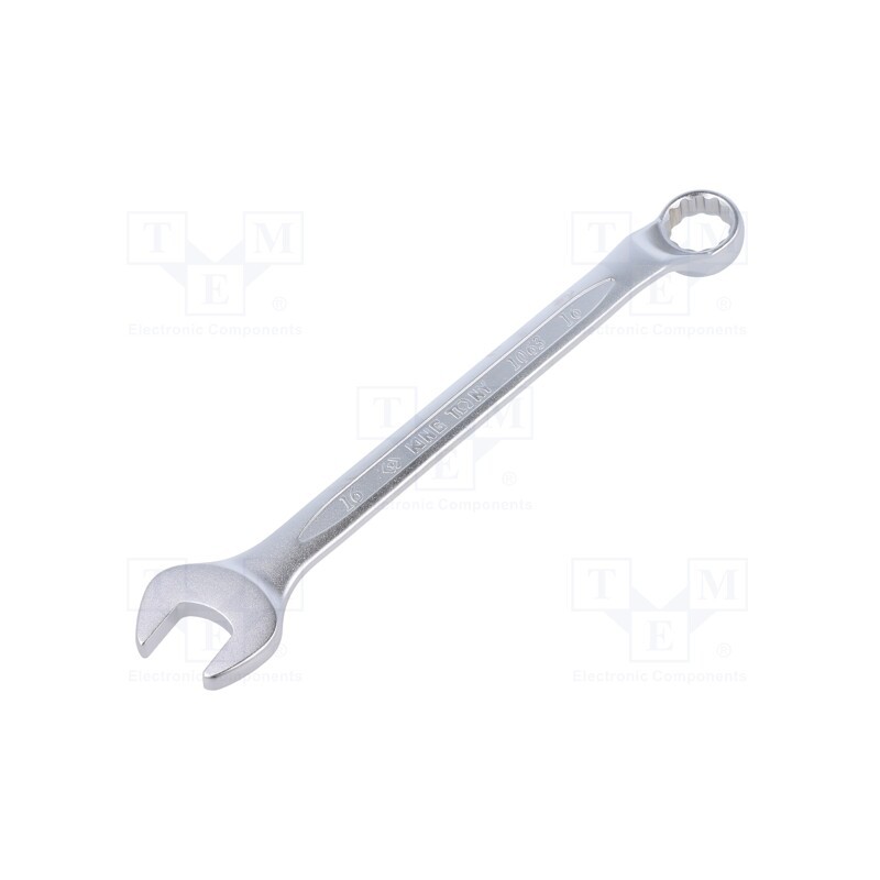 1 pcs x KING TONY - 1063-16 - Wrench, bent,combination spanner, 16mm, Chrom-vanadium steel