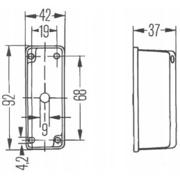 Rectangular marker lamp, screw-on, 24v hella 2