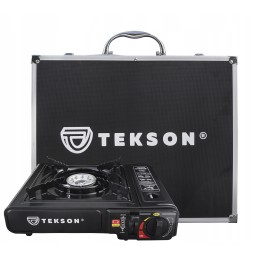 Gas stove, tourist cartridge, aluminum suitcase