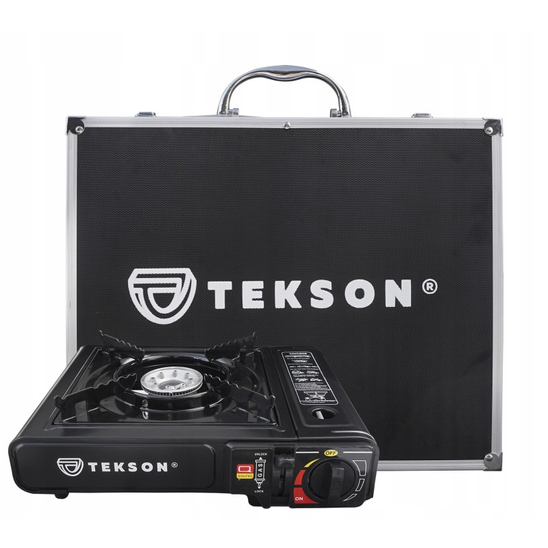 Gas stove, tourist cartridge, aluminum suitcase