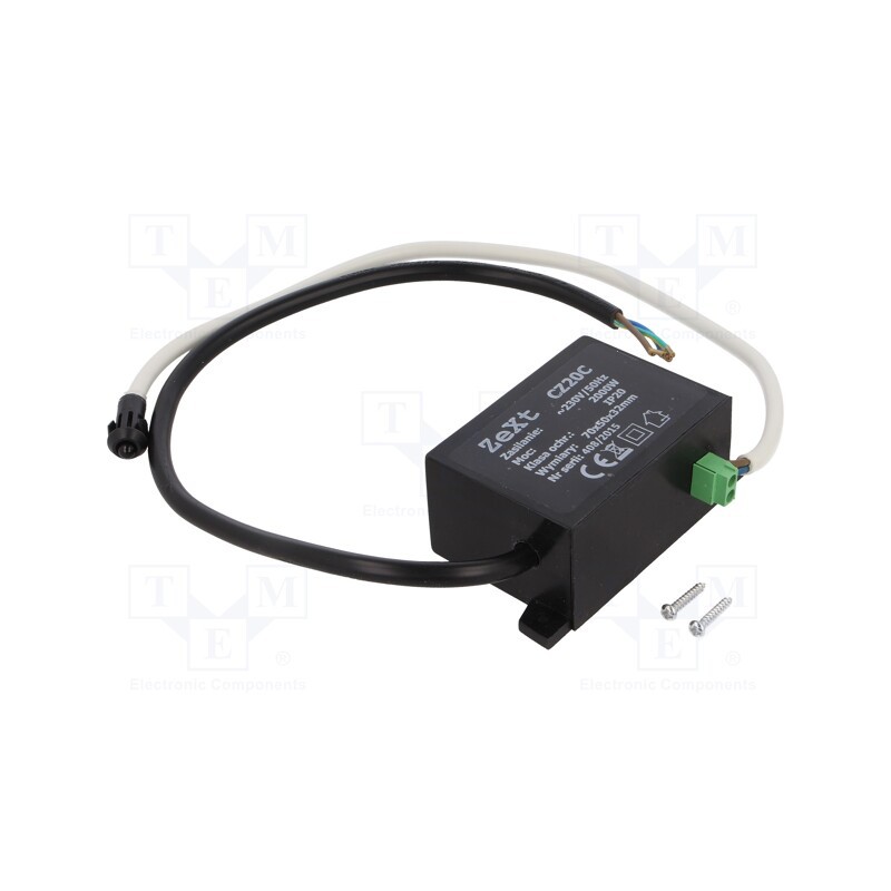 1 pcs x ZEXT - CZ20C - Twilight switch, 230VAC, relay, IP20, -20÷50°C, Mat: plastic, 2kW