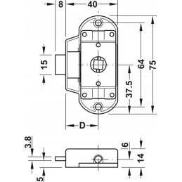 Closet lock, toilet door, metal intercamp bolt