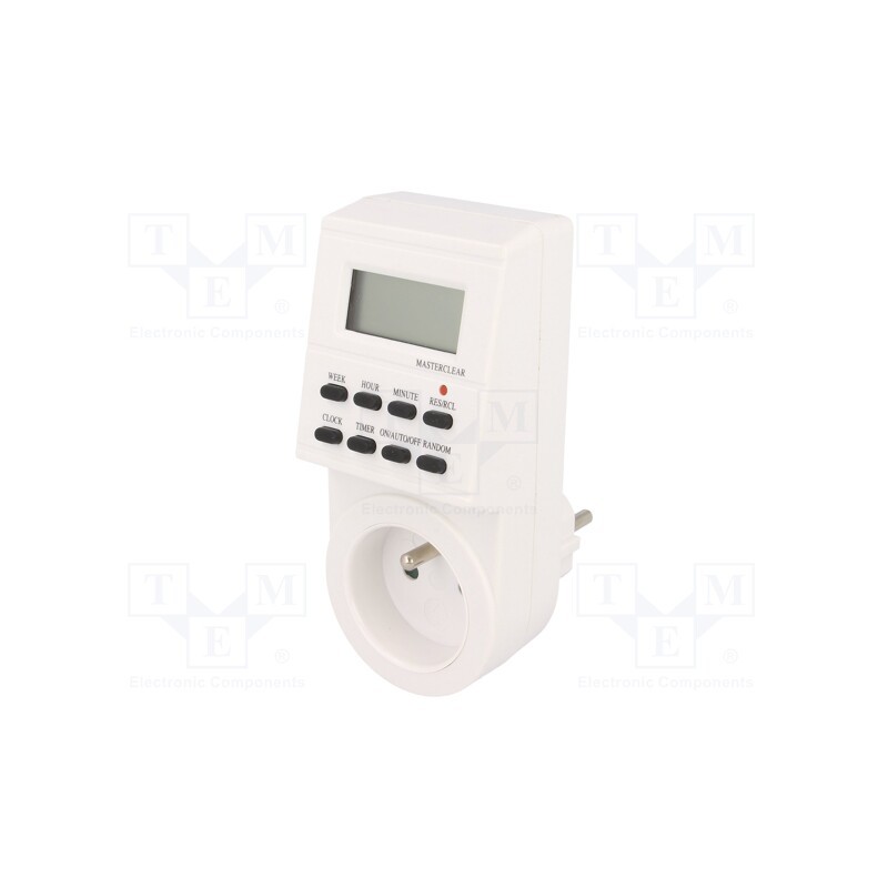 1 pcs x ZEXT - PC3C - Programmable time switch, Range: 7days, 230VAC, OUT 1: 250VAC/16A