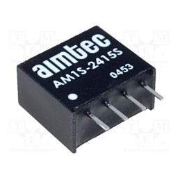 1 pcs x AIMTEC - AM1S-2415SZ - Converter: DC/DC, 1W, Uin: 21.6÷26.4V, Uout: 15VDC, Iout: 67mA, SIP4