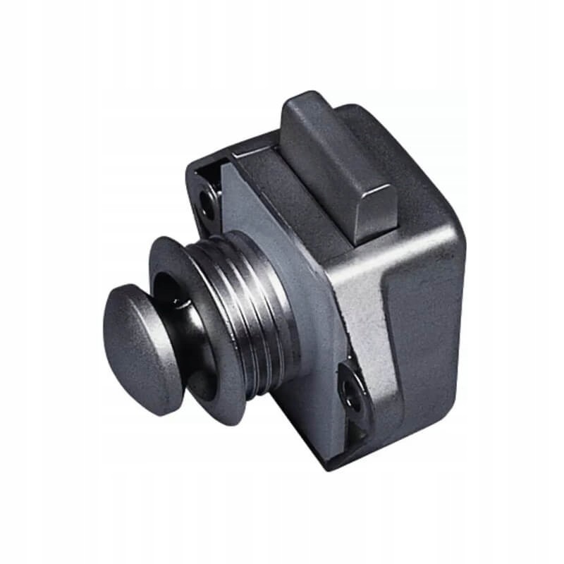Cabinet lock with button reimo mini silver matt