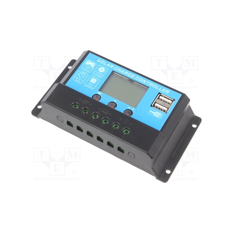 1 pcs x VOLT POLSKA - 3IPSSOLU10 - Charging regulator, 10A, -20÷55°C, Features: digital display