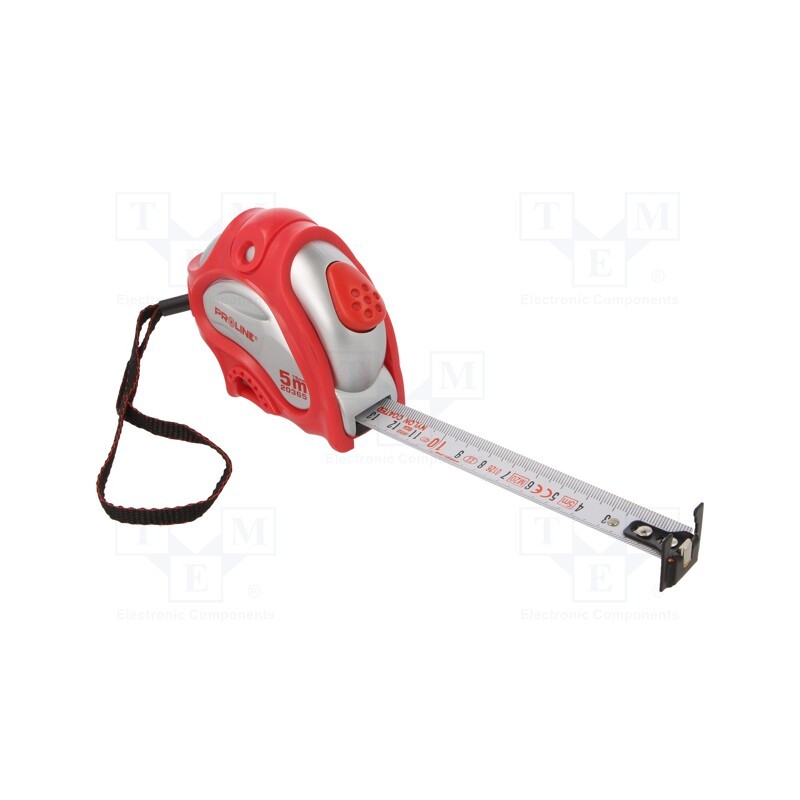 1 pcs x PROLINE - 20365 - Measuring tape, L: 5m, Class: II, white, double-sided