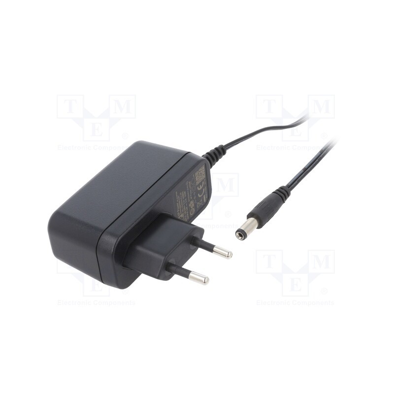 1 pcs x XP POWER - VEL12US050-EU-JA - Power supply: switched-mode, plug, 5VDC, 2.1A, 12W, Plug: EU, 79%