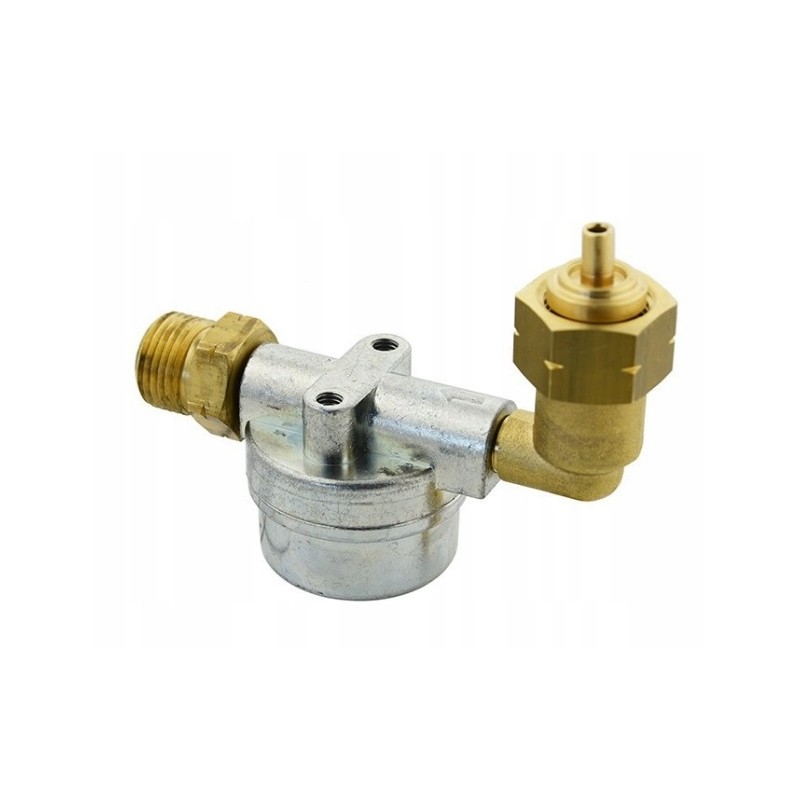 Gas pre-filter for angle forklift cylinders