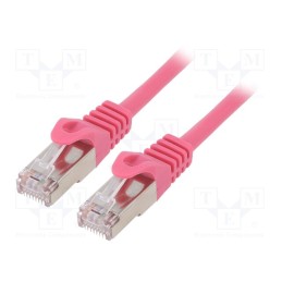 1 pcs x GEMBIRD - PP6-1M/RO - Patch cord, F/UTP, 6, stranded, CCA, PVC, pink, 1m, RJ45 plug, 26AWG