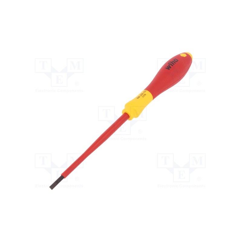 1 pcs x WIHA - 822 - Screwdriver, insulated, slot, 3,5x0,6mm, Blade length: 100mm