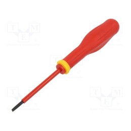 1 pcs x FACOM - AT3.5X75VE - Screwdriver, insulated, slot, 3,5x0,6mm, Blade length: 75mm, 1kVAC
