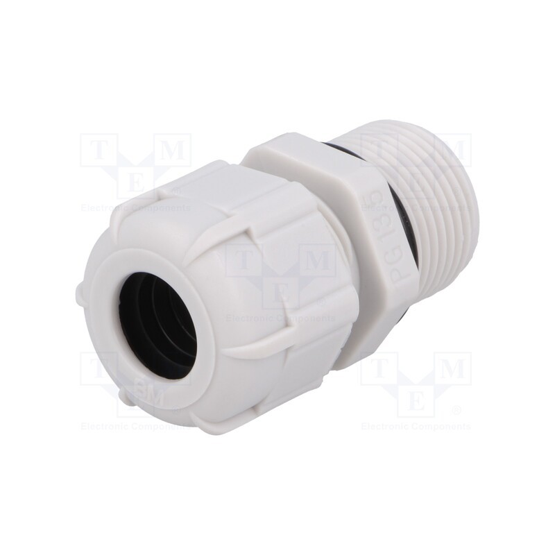 1 pcs x BM GROUP - BM4013L - Cable gland, with long thread, PG13,5, IP68, polyamide, grey