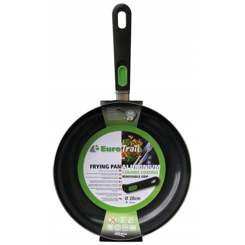 Camping pan with removable eurotrail handle