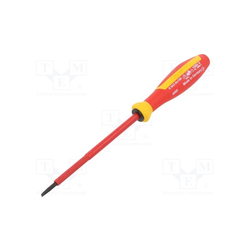 1 pcs x STAHLWILLE - 46603030 - Screwdriver, insulated, slot, 3,0x0,5mm, Blade length: 100mm