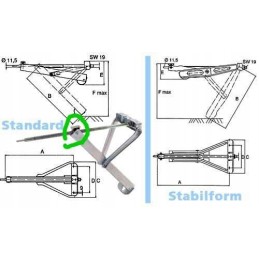 Standard trailer support screw nut, fi20