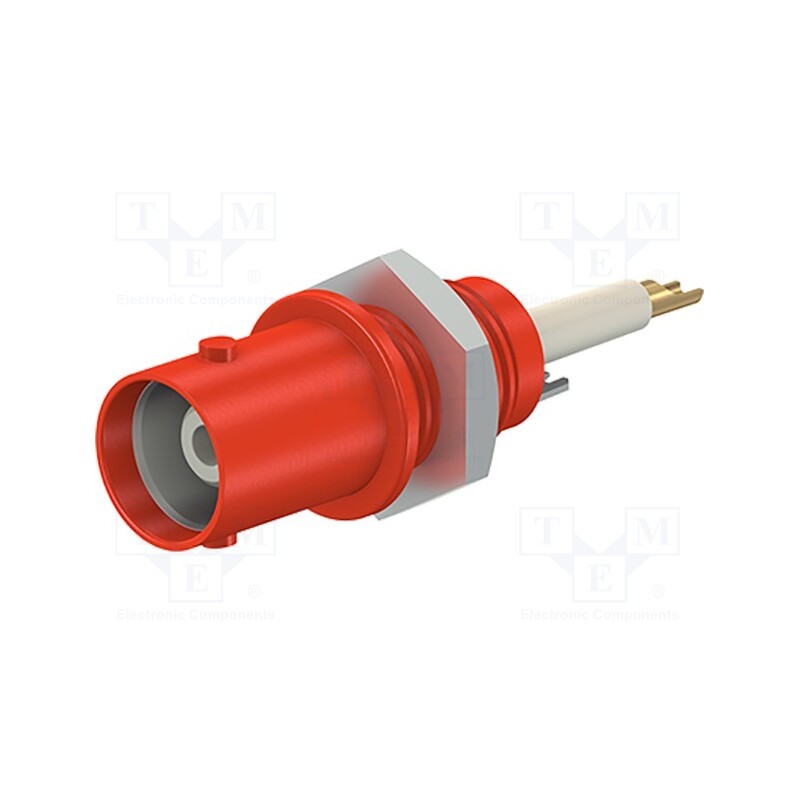 1 pcs x STu00c4UBLI - 67.9571-22 - Connector: BNC, socket, red, Connection: soldered, on panel, 5÷40°C