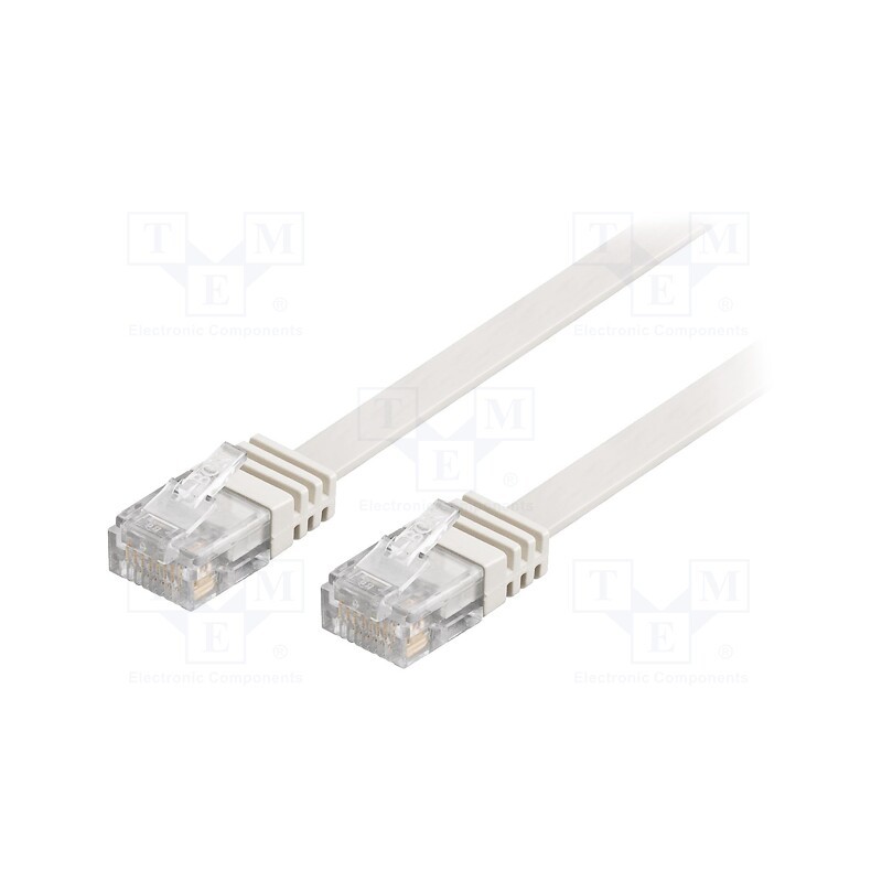 1 pcs x Goobay - 95151 - Patch cord, U/UTP, 6, stranded, Cu, PVC, white, 1m, 32AWG