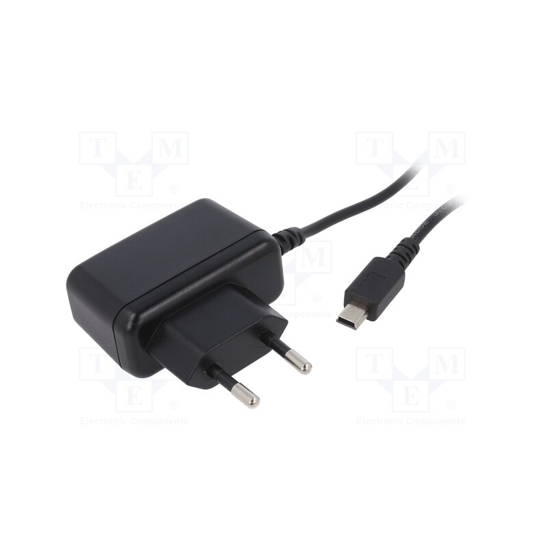 1 pcs x XP POWER - VEL05US050-EU-MB - Power supply: switched-mode, plug, 5VDC, 1A, 5W, Plug: EU, 74%