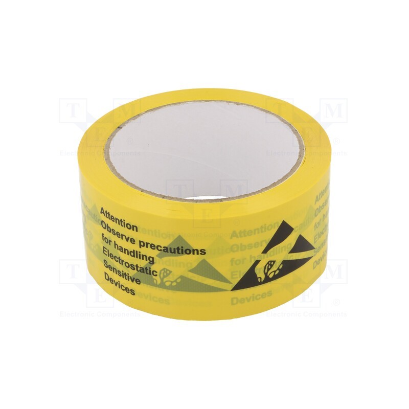 1 rol x ANTISTAT - 054-0002 - Self-adhesive label, ESD, L: 66m, Thk: 50mm, reel, PVC, yellow-black