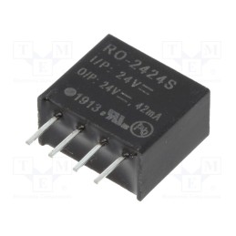 1 pcs x RECOM - RO-2424S - Converter: DC/DC, 1W, Uin: 21.6÷26.4V, Uout: 24VDC, Iout: 42mA, SIP4