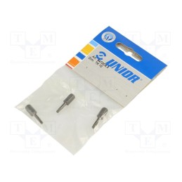 1 pcg x UNIOR - 602409 - Screwdriver bit, Torx®, TX10, Overall len: 25mm, 3pcs.