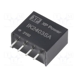 1 pcs x XP POWER - IK2403SA - Converter: DC/DC, 250mW, Uin: 24V, Uout: 3.3VDC, Iout: 75.7mA, SIP