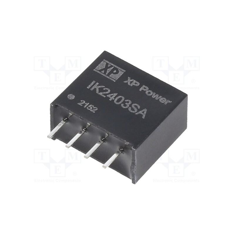 1 pcs x XP POWER - IK2403SA - Converter: DC/DC, 250mW, Uin: 24V, Uout: 3.3VDC, Iout: 75.7mA, SIP