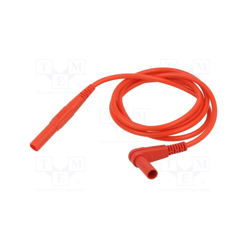 1 pcs x STu00c4UBLI - 66.9005-15022 - Test lead, 19A, banana plug 4mm,angular banana plug 4mm, red
