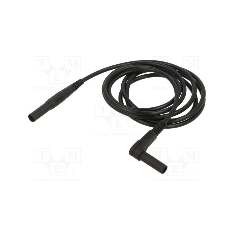 1 pcs x STu00c4UBLI - 66.9005-15021 - Test lead, 19A, banana plug 4mm,angular banana plug 4mm, black