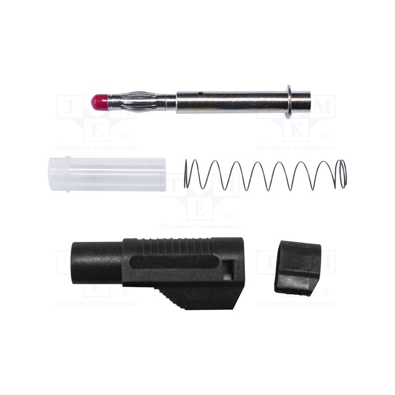 1 pcs x MUELLER ELECTRIC - BU-32614-0 - Plug, 4mm banana, 20A, 1kVAC, black, soldered, brass