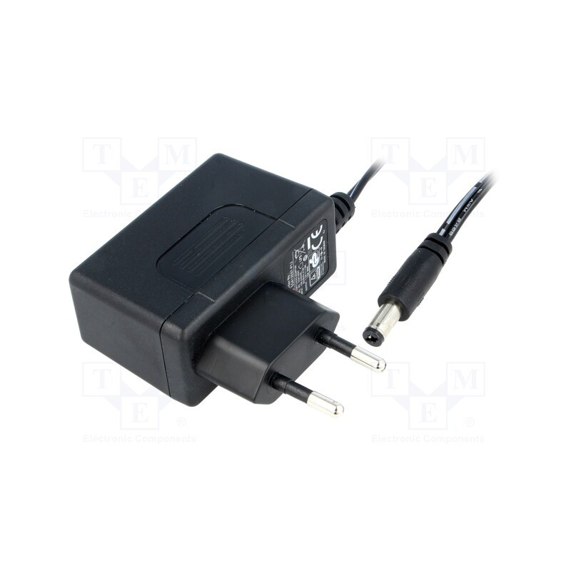 1 pcs x MEAN WELL - SGA12E07-P1J - Power supply: switched-mode, plug, 7.5VDC, 1.6A, 12W, Plug: EU, 83%