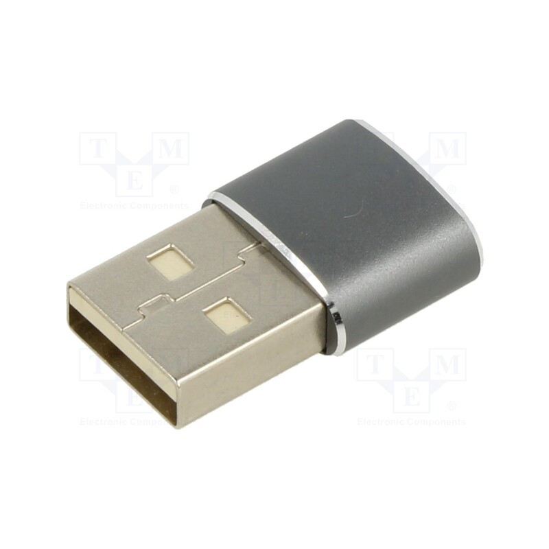 1 pcs x ART - KABADA USB/USBC OEM-C14 - Adapter, OTG,USB 2.0, USB A plug,USB C socket, 480Mbps, black