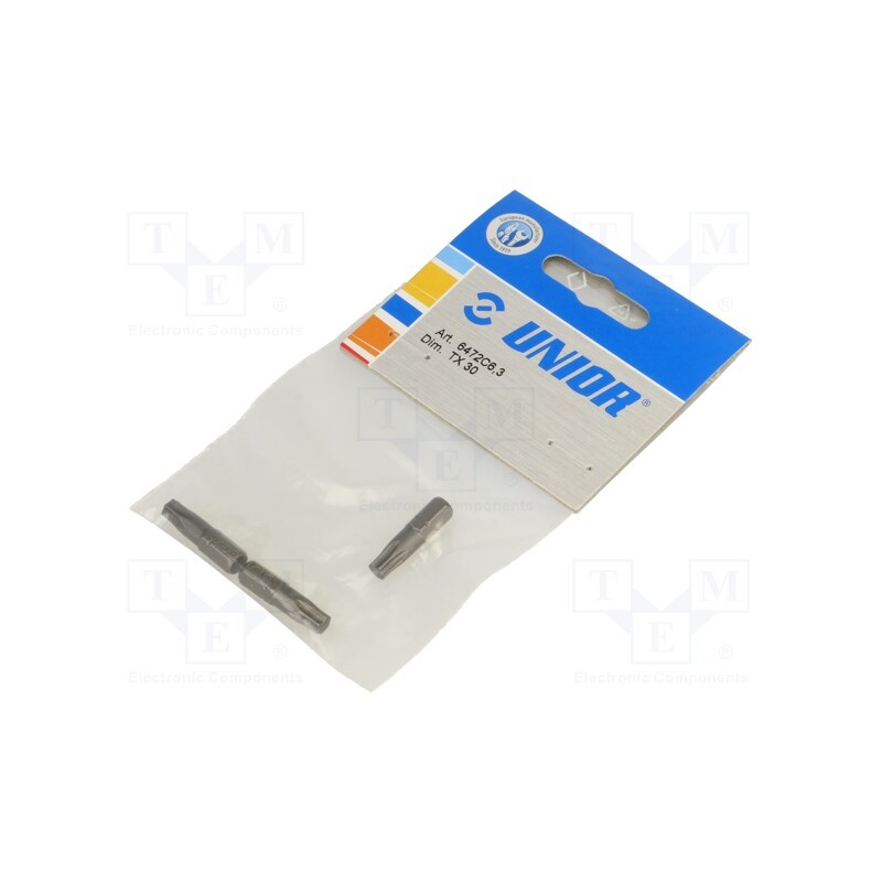 1 pcg x UNIOR - 621284 - Screwdriver bit, Torx®, TX30, Overall len: 25mm, 3pcs.