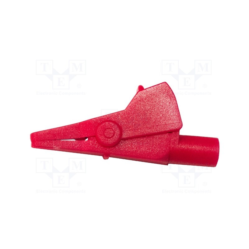 1 pcs x MUELLER ELECTRIC - BU-651-2 - Crocodile clip, 10A, 300V, Grip capac: max.7mm, red, plug
