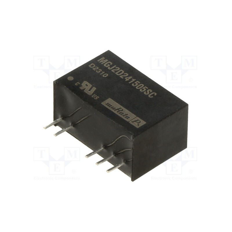 1 pcs x Murata Power Solutions - MGJ2D241505SC - Converter: DC/DC, 2W, Uin: 21.6÷26.4V, Uout: 15VDC, Uout2: -5VDC