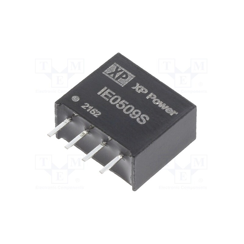 1 pcs x XP POWER - IE0509S - Converter: DC/DC, 1W, Uin: 5V, Uout: 9VDC, Iout: 111mA, SIP, 150kHz