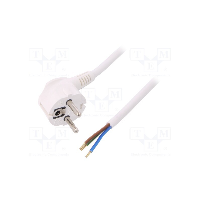 1 pcs x PLASTROL - W-97524 - Cable, 3G1.5mm2, CEE 7/7 (E/F) plug angled,wires,SCHUKO plug