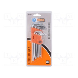 1 set x PG TOOLS - PGT160 - Wrenches set, Torx®, Chrom-vanadium steel, 9pcs.