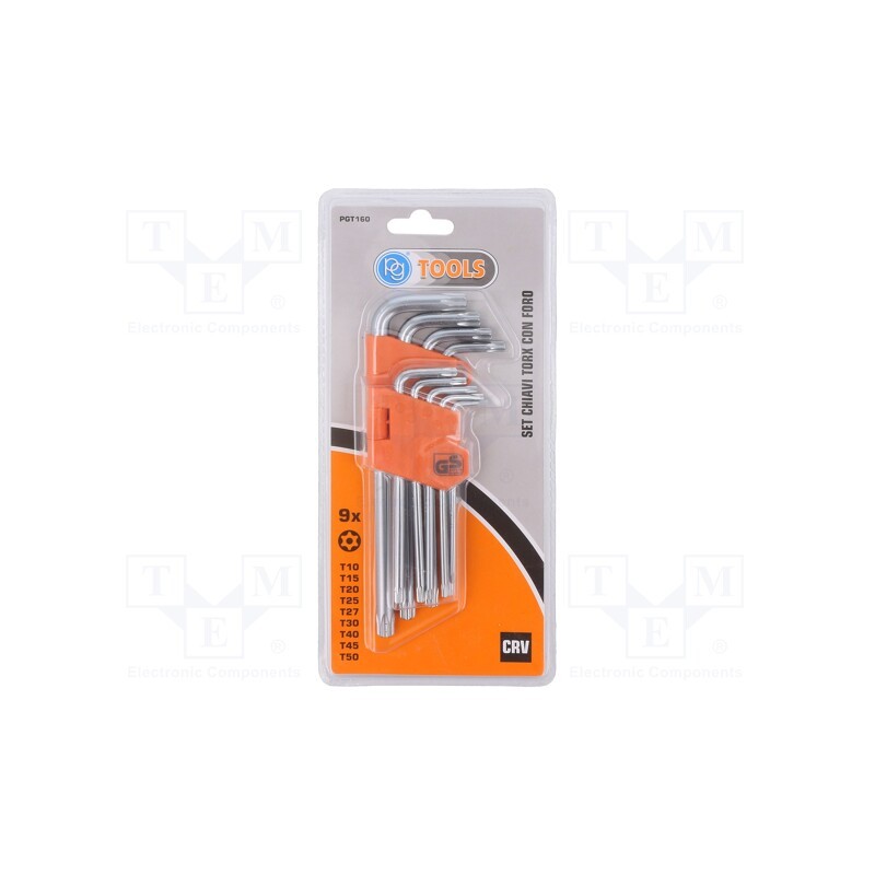 1 set x PG TOOLS - PGT160 - Wrenches set, Torx®, Chrom-vanadium steel, 9pcs.