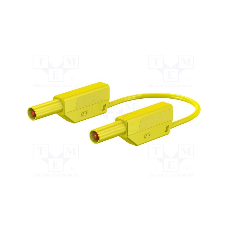 1 pcs x STu00c4UBLI - 28.0124-02524 - Test lead, 32A, banana plug 4mm,both sides, Len: 0.25m, yellow