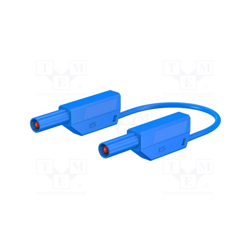 1 pcs x STu00c4UBLI - 28.0124-02523 - Test lead, 32A, banana plug 4mm,both sides, Len: 0.25m, blue