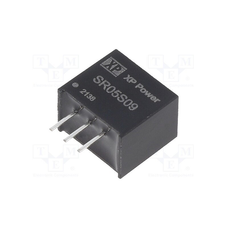 1 pcs x XP POWER - SR05S09 - Converter: DC/DC, Uin: 11÷34V, Uout: 9VDC, Iout: 500mA, SIP3, 330kHz
